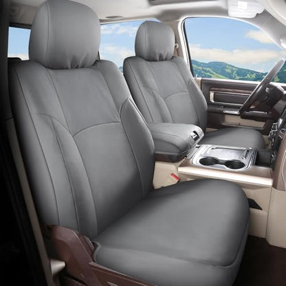Coverado Chevy Silverado Oxford Rear Seat Covers, Fit for Chevy Silverado GMC Sierra 2007-2013 & 2019-2026 1500, 2020-2026 2500HD 3500HD Crew Double Extended Cab(Flat Rear, Gray)