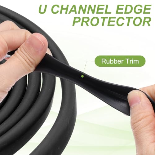 PATIKIL Rubber Edge Trim, 13.1ft x 6mm x 13mm U Channel Rubber Guard Seal Strip Protector Fit for 3mm Edge for Car Doors Hatches Sheet Metal Table Corners Steel Plates, Black - size: Fit for 3" x 13.1ft x 6mm x 13mm