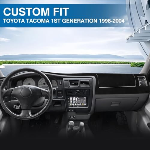 KUST Black Dash Cover for Toyota Tacoma 1998-2002 2003 2004 Left Hand Driving Dashboard Cover Polyester Non-Slip Interior Accessories for Toyota Tacoma Sunshade Windshield No Glare - size: For Tacoma 98-04