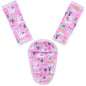 3 Pcs Car Seat Stroller Straps Pads for Baby, Newborn Soft Shoulder Strap and Crotch Covers, Universal Shoulder Straps Pads for Car Seat, Pushchair, High Chair (Pink Alpaca) - color: Pink Alpaca