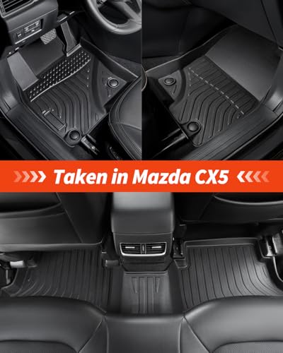 7 PCS for Mazda CX5 Floor Mats 2025 2024 2023 2022 with Cargo Liners Backrest Mat, Full Set Back Seat Cover Protector All Weather Trunk Front Rear Automotive Car Rubber Carpet Mat CX-5 Accessories