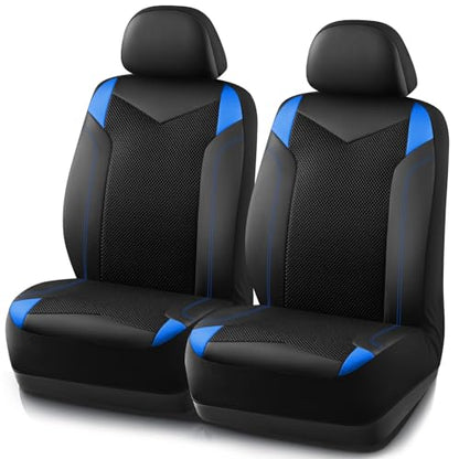PIC AUTO Car Seat Cover, Super Breathable Mesh Front Seat Cover for Cars, Blue Leather Seat Covers, Universal Fit, Durable, Airbag Compatible, Suitable for SUVs, Trucks, Sedans, and Vehicles - color: Blue