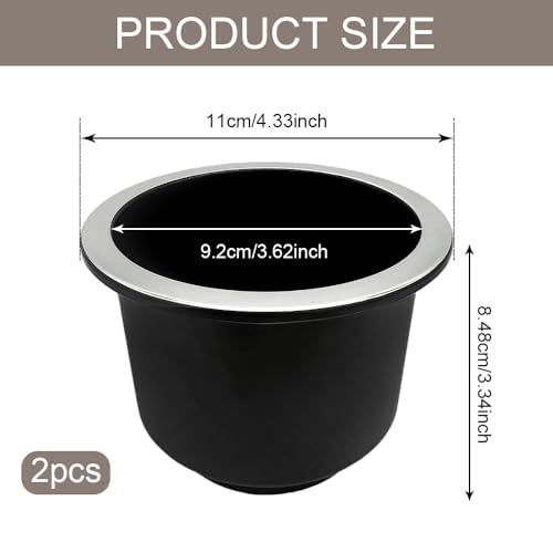 2PCS Cup Holder Insert, Automotive Cup Holders, Large Capacity Plastic Vehicle Cups Holder Insert Replacement, Portable Recessed Plastic Vehicle Drink Can Adapter Universal for RV Boats Sofas