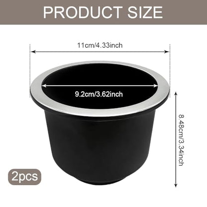 2PCS Cup Holder Insert, Automotive Cup Holders, Large Capacity Plastic Vehicle Cups Holder Insert Replacement, Portable Recessed Plastic Vehicle Drink Can Adapter Universal for RV Boats Sofas