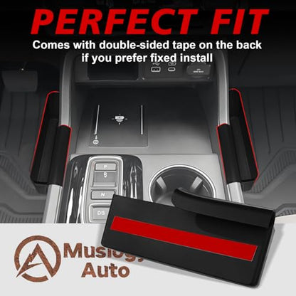 Muslogy for 2023+ Pilot Center Console Organizer&Wireless Charger Protective Mat&Shifter Storage Box Left & Right Set Compatible with Honda Pilot 2023-2026 Accessories Console Side Inserts Organizer - size: Console & Shifter Organizer & Charge Pad Mat
