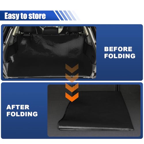 SUV Cargo Liner for Dogs, Waterproof & Non-Slip Car Trunk Mat, Anti-Scratch Auto Rear Bumper Protector Guard Pet Barrier Cover, Universal for Sedan, SUV (Blacks)