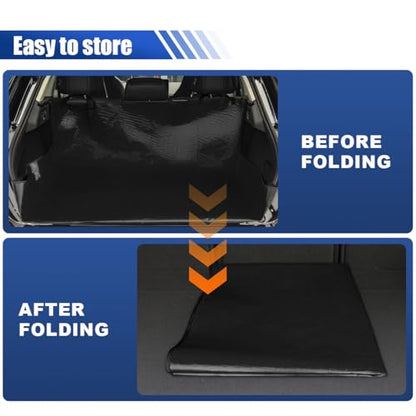 SUV Cargo Liner for Dogs, Waterproof & Non-Slip Car Trunk Mat, Anti-Scratch Auto Rear Bumper Protector Guard Pet Barrier Cover, Universal for Sedan, SUV (Blacks)