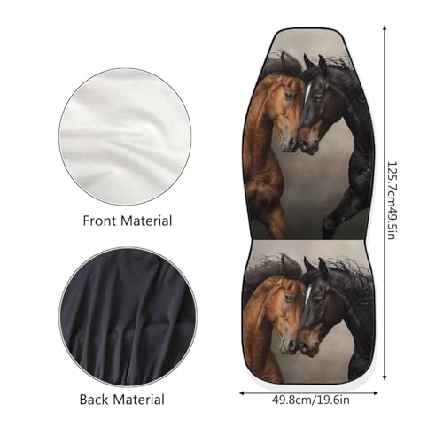 Bulopur Horse Print Car Seat Covers Front Seats Only Soft Cozy Auto Front Seat Covers Set Elastic Automotive Driver Seats Cover for SUV Pick-up Truck Sedan - color: Horse Print