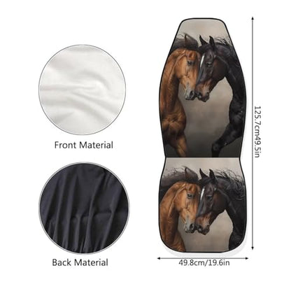 Bulopur Horse Print Car Seat Covers Front Seats Only Soft Cozy Auto Front Seat Covers Set Elastic Automotive Driver Seats Cover for SUV Pick-up Truck Sedan - color: Horse Print