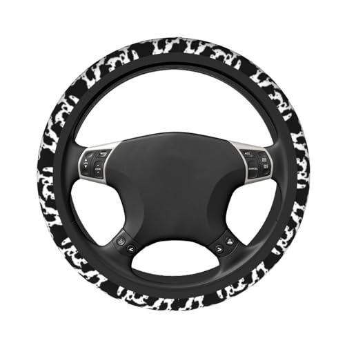 Cow Steering Wheel Covers Non Slip Neoprene Steering Wheel Protector Cover Universal 15 Inch for Men Women Car Truck - color: Cow Print