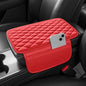 Waterproof Leather Car Center Console Pad with 2 Storage Bags, Auto Armrest Box Cover Protector, Comfortable Interior Accessories for Most Household Cars, Sedans & SUV (Allure Red)