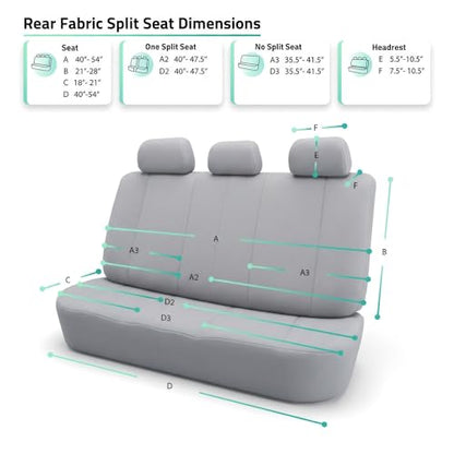 FH Group Automotive Car Seat Covers Rear Set Premium 3D Air Mesh Seat Covers, Airbag Compatible and Split Bench Cover Universal Fit Interior Accessories for Cars Trucks and SUVs - Red
