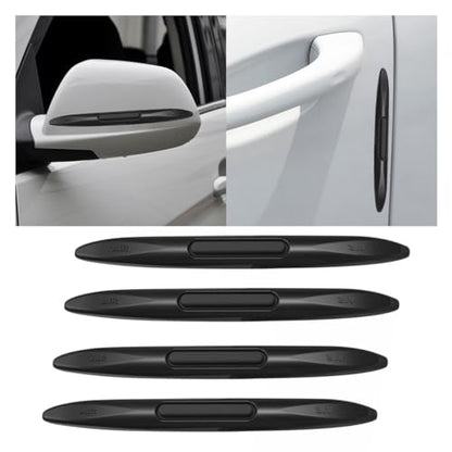 4PCS Car Door Edge Guards Car Side Door Protector, Rearview Anti-Collision Bumper Trim Guard Sticker, Auto Body Self Adhesive Anti-Scratch Strips for SUV Pickup Truck (Black)