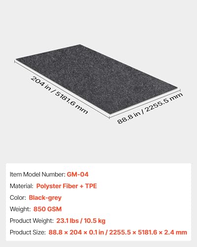 VEVOR Car Garage Mat, 7.4'x17', Shields Against Water, Snow, Rain, Mud, Oil, Durable Slip-Resistant Floor Cover with TPE Leak-Proof Backing, Simple to Maintain & Customizable Size