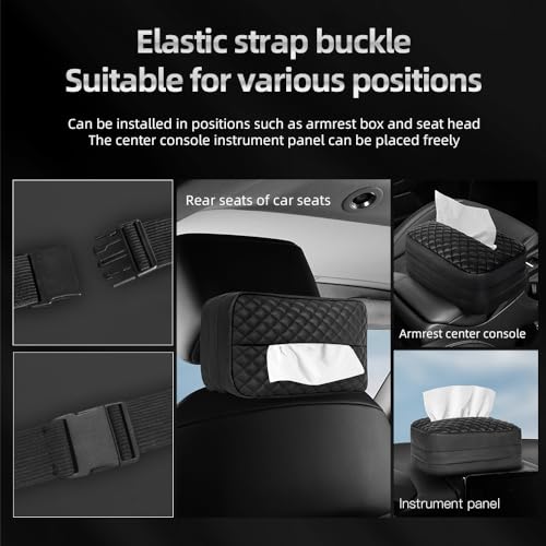 Car Tissue Holder for 120 Standard Tissue Boxes, Facial Tissue Holder for Auto Headrest, Faux Leather Napkin Box Cover, Large Capacity Car Tissue Dispenser Fits for 120 Kleenex Tissues Box (Beige) - color: Beige