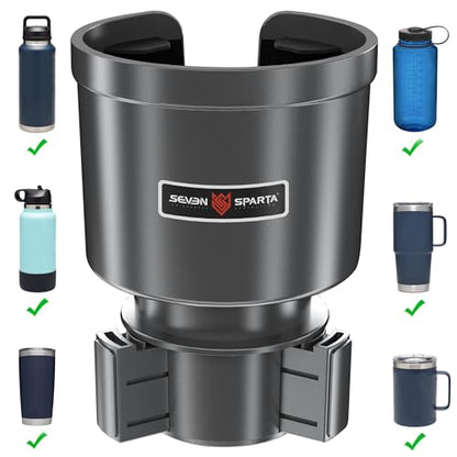 Upgraded Car Cup Holder Expander Adapter with Offset Adjustable Base, Compatible with Yeti 14/24/36/46oz Ramblers, Hydro Flasks 32/40oz, Other Large Bottles Mugs in 3.5"-4.0", Silver 1 Pack - color: Silver, size: Large*1