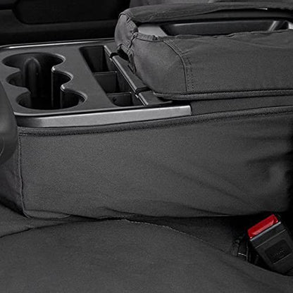 Covercraft Polycotton SeatSaver Custom Seat Covers | Fits 2007-2013 Chevy Silverado/GMC Sierra 1500, 2007-2014 Silverado/Sierra 2500/3500 | 1st Row 40/20/40 Bench Seat, Charcoal
