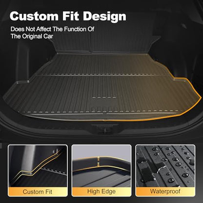 Floor Mats for Toyota Rav4 2019-2025 Hybrid & for Toyota Venza 2021-2025, All Weather TPE Floor Liners and Cargo Liner with Seat Back Mats Rav4 Accessories Cargo Mat - style: 2021-2025 | For Toyota Venza & 2019-2025 Toyota Rav4 | Full Set