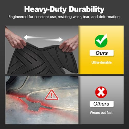 All Weather Floor Mats Custom Fit for Toyota RAV4 2019-2025 Waterproof Heavy Duty Anti-Slip Car Mats, 1st & 2nd Row Full Black - color: Black