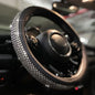 Large Size Bling Comfy Steering Wheel Cover with Jumbo Crystal Rhinestones, Anti-Slip Diamond Leather, 15.5-15.75 Inch (Black) - color: 5.Black, size: Large Size[15 1/2''-15 3/4'']