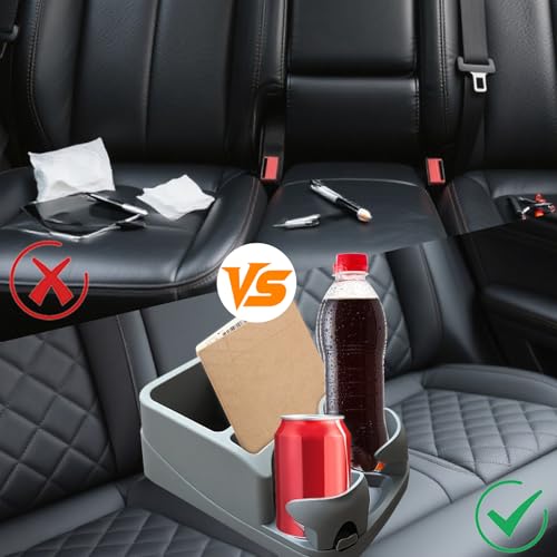 Car Center Console with Adjustable Cup Holders, Universal Center Console Organizer for Truck, Cars, Minivans, Suvs, Truck Floor Console, Bench Seat Center Console (Gray) - color: Gray