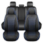 Huidasource Black & Blue Car Seat Covers, Waterproof Faux Leather Universal Fit Most Cars Sedans SUVs Trucks Airbag Compatible, Cup Holder Access, Car Seat Compatible, Easy Install, Wipes Clean - color: B-Black&Blue, size: 5pcs Full Set