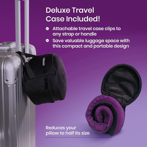 Cabeau Long Haul Flight Cooling Travel Neck Pillow – Evolution Cool – Supportive Memory Foam with Airflow Vents – Compact with Carrying Case (Black) - color: Black