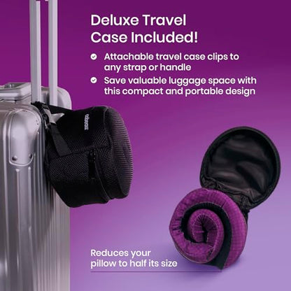Cabeau Long Haul Flight Cooling Travel Neck Pillow – Evolution Cool – Supportive Memory Foam with Airflow Vents – Compact with Carrying Case (Black) - color: Black