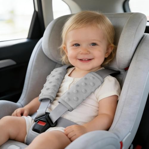 2 Pack Car Seat Strap Pads for Babies, Soft Car Seat Shoulder Strap Covers for Baby Child Kids, Gray - color: Gray