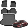 All Weather Floor Mats Cargo Mat Fit for Nissan Sentra 2020-2025 TPE Liners Sentra Accessories Set All Season Guard Odorless Anti-Slip Floor Mats Cargo Mat Black - size: 2) sentra|2020-2025|floor+cargo mats