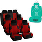FH Group Three Row Set 7 Seater Red Travel Master Car Seat Covers, Airbag and Split Rear Car Seat Cover Universal Fit Interior Accessories for Cars Trucks & SUV Automotive Seat Covers - color: Red