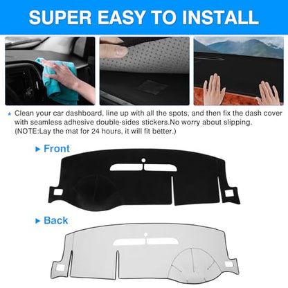 Autorder Dashboard Cover Mat for 2007-2014 Chevrolet Tahoe Suburban/GMC Yukon XL&2007-2013 Chevy Avalanche Silverado 1500 2500 3500 LTZ/GMC Sierra SLT Denali Accessories Upgrade Velvet Dash Cover - size: 07-13 Silverado 1 Glove Box(B)