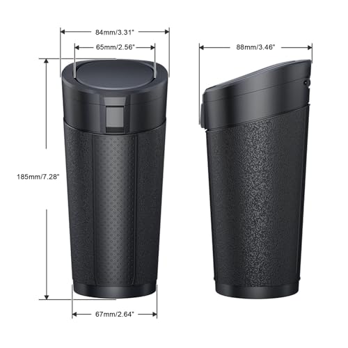 Car Trash Can with Lid, 2 Packs Leakproof Vehicle Garbage Bin, Compact Cup Holder Design, Includes 40 Trash Bags, Ideal for Car, Truck, Home, Office, Front & Back Seat Organizers (2-pack Black) - color: 2-pack Black