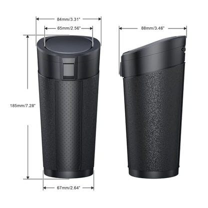 Car Trash Can with Lid, 2 Packs Leakproof Vehicle Garbage Bin, Compact Cup Holder Design, Includes 40 Trash Bags, Ideal for Car, Truck, Home, Office, Front & Back Seat Organizers (2-pack Black) - color: 2-pack Black