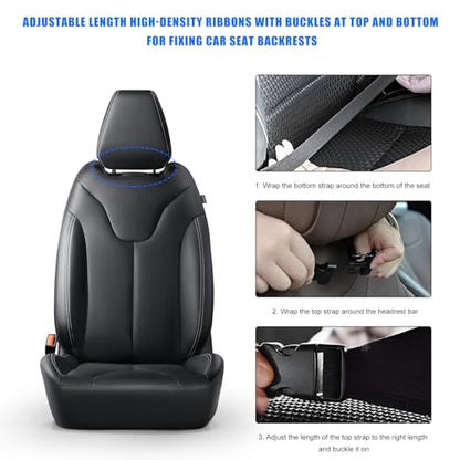 2 PCS Back Seat Cover for Kids, Car Kick Mat Seat Protector with 2 Storage Pockets, Premium Water Resistant Backseat Kick Mats Protect Vehicle from Dirt, Mud, Scratches