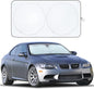 EcoNour Car Windshield Sunshade | Blocks 99% Heat & Keeps Interior Cool | Universal Fits Cars, SUVs, Trucks | Automotive Sun Screen, Visor & Car Accessories for Summer | Medium (64x32 Inches) - size: Medium