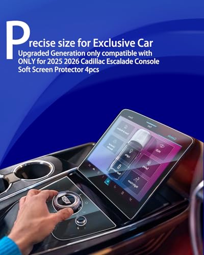 (Updated Version) 2025 2026 Cadillac Escalade Screen Protector for 2025 2026 Cadillac Escalade/Escalade V Accessories NANO Screen Protector Touchscreen Protective Film (set of 2) - size: Console Screen 4pcs