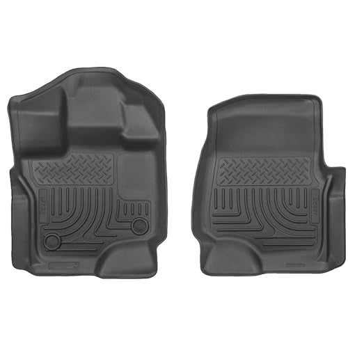 Husky Liners Weatherbeater Floor Mats | Fits 2015-2026 Ford F-150, 22-25 Lightning, SuperCrew (Crew Cab) & SuperCab (EXT Cab) | Front Row, 2-pc Black - 18361 - style: Front - SuperCrew or SuperCab