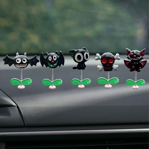 5PCS Halloween Car Dashboard Decorations, Bobblehead Rearview Mirror Accessories, Cute Car Decorations Interior Accessories, Funny Dash Board Ornament for SUV, Truck, Home, Office (Style 1) - color: Style 1