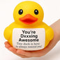 Civaner 7 Inch Emotional Giant Rubber Duck with Positive Message Thank You Gifts Motivational Rubber Duck Gift for Desk, Office, Home Decor Graduation(You're Awesome) - style: You're Ducking Awesome