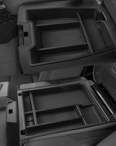 Silverado Sierra Center Console Organizer - Compatible with 2019-2026 Chevy Silverado/GMC Sierra 1500 - 2020-2026 Chevrolet Silverado/ Sierra 2500HD 3500HD - (Split-Bench Folding Seat) - 2 Pack Black - color: (19-26)Split Bench Folding Seat-2Pcs-Black