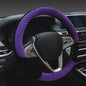 Winter 38cm Premium Soft Short Fur Car Steering Wheel Cover High-Density Warm Plush Steering Wheel Protector Cover Purple - color: Purple