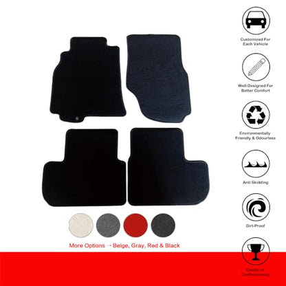Floor Mats Compatible with 2003-2007 Infiniti G35 2 Door, Nylon Black Front Rear Carpet by IKON MOTORSPORTS, 2004 2005 2006