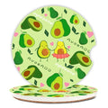 Cute Avocado Car Coasters: Pack of 2, Absorbent Ceramic Drink Cup Holder Coasters with Finger Notch for Easy Removal - color: Avocado