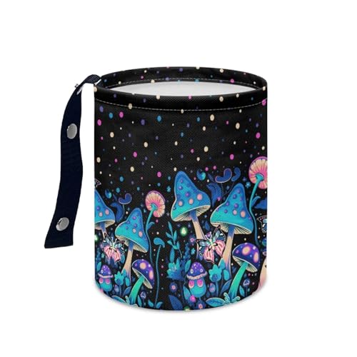 Colorful Mushroom Car Rubbish Bag Hanging Can Reusable Compact Rubbish Holder Mini Car Organizer for Car Garbage, Easy to Install - color: Colorful Mushroom