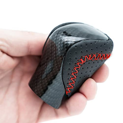 Gear Shift Knob Shifter for Lexus ES GS GX is NX RC RX 200t 250 300 300h 350 350L 450h 450h 450hL 460 500 | Fits F-Sport OEM Style Replacement (Red Stitch/Carbon Fiber Pattern) - color: Red Stitch / Carbon Fiber Pattern