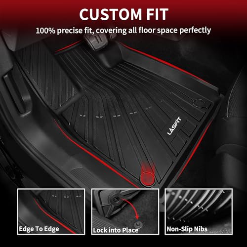 LASFIT Floor Mats & Cargo Mats for Volkswagen ID.4 2021-2026, All Weather TPE Custom Fit Floor Liners for VW ID.4 1st & 2nd Row Car Mats & Trunk Mats, Black - size: 2)2021-2026|For VW ID.4|Floor & Cargo