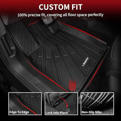 LASFIT Floor Mats & Cargo Mats for Volkswagen ID.4 2021-2026, All Weather TPE Custom Fit Floor Liners for VW ID.4 1st & 2nd Row Car Mats & Trunk Mats, Black - size: 2)2021-2026|For VW ID.4|Floor & Cargo