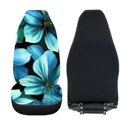 Pehede Car Seat Cover Beautiful Blue Flowers Front for Cars, Easy to Install Cover Set, Accessories Auto Trucks Van SUV,2 Packs - color: Multi01
