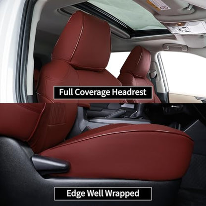 EKR Custom Fit CX5 Car Seat Covers for Select Mazda CX-5 Touring,Grand Touring 2013 2014 2015 2016 - Leatherette (Burgundy) - color: Leather (Burgundy), size: 2013-2016 CX-5 Touring